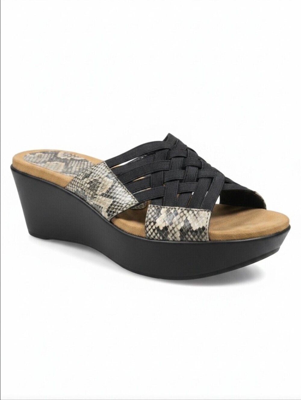 CHAPS by RALPH LAUREN | WILMA ELASTIC WOVEN SLIP-IN WEDGE SANDALS